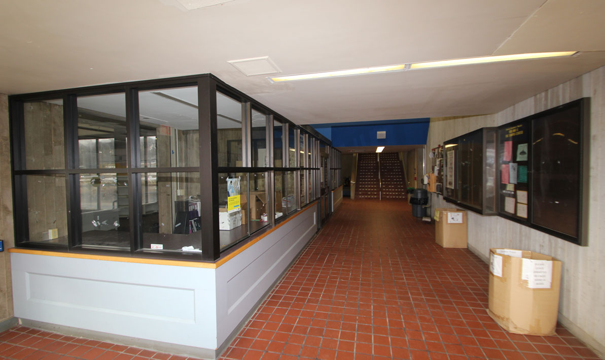 Campus Center Lobby and old bookstore entrance