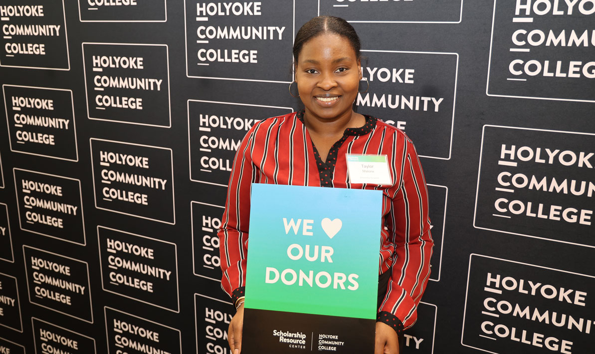HCC student Taylor Malone at HCC scholarship reception in 2024.