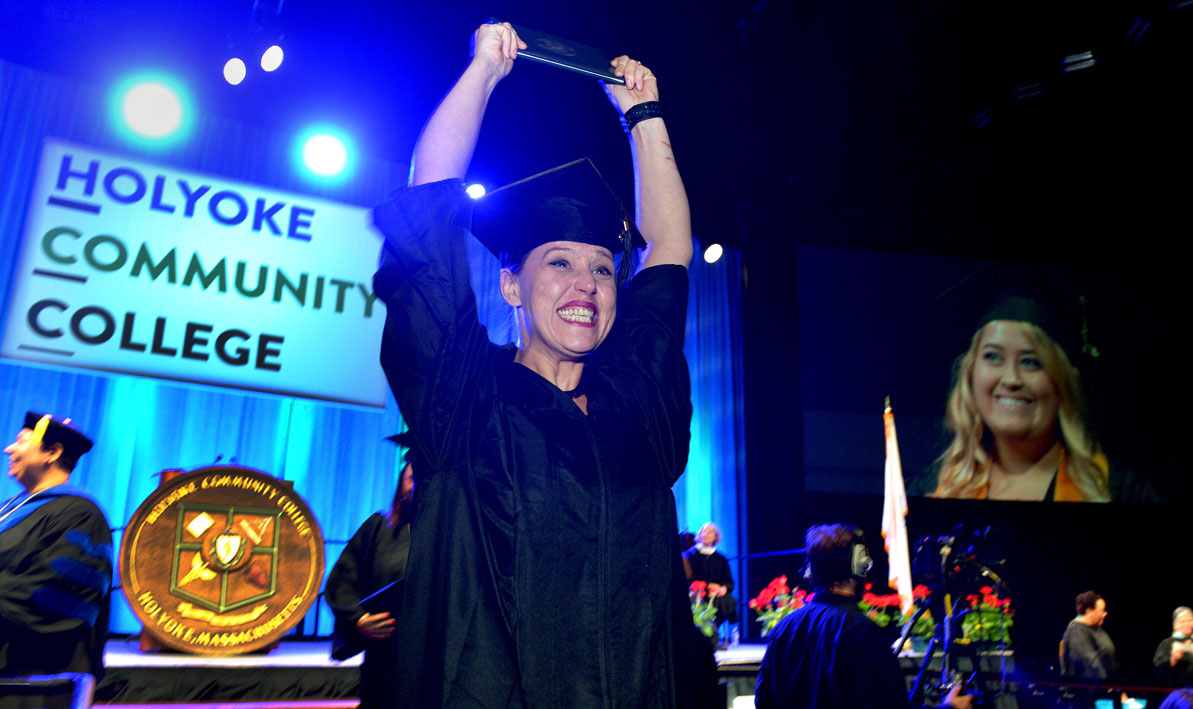 A student at Commencement 2019