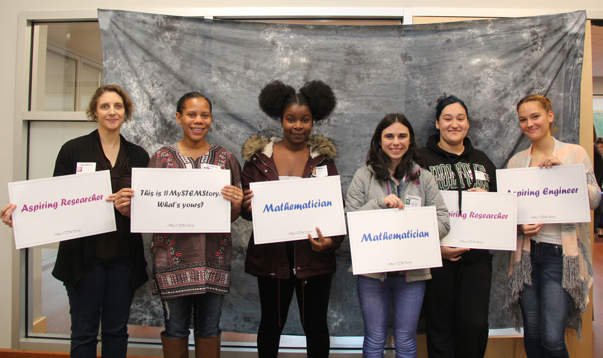 Students from HCC at the inaugural Pioneer Valley Women in STEM network event in October. 