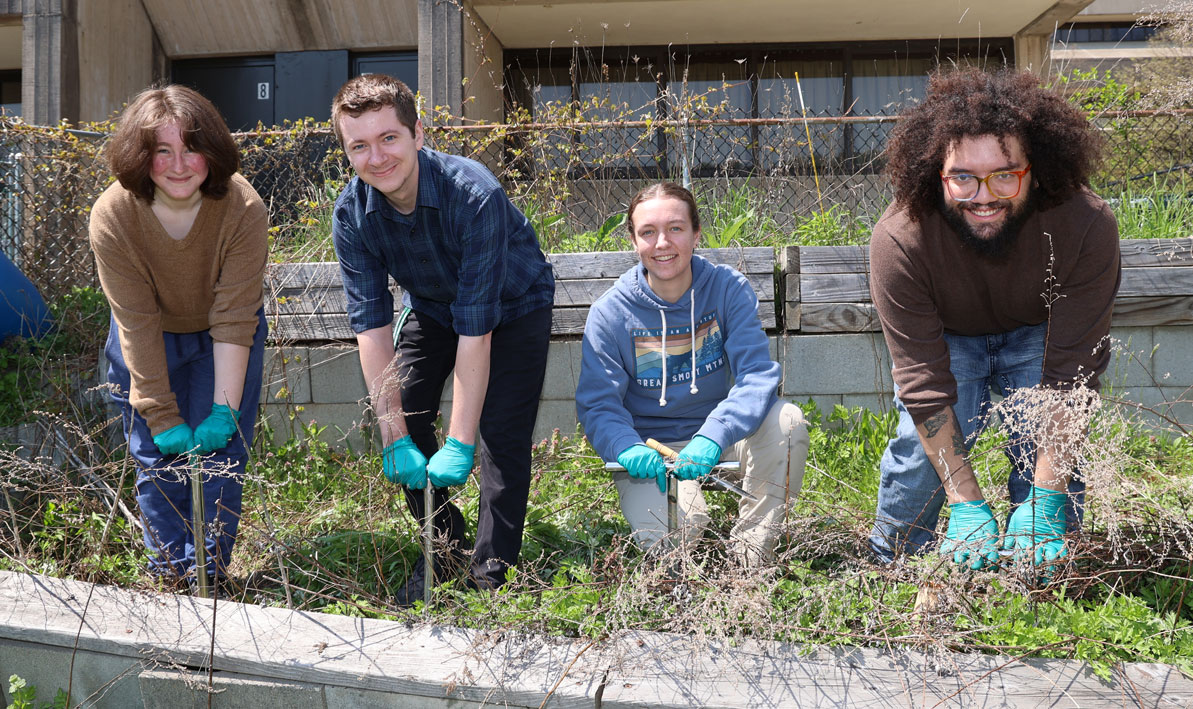 Students test soil in sustainability garden in advance of weekend cleanup 
