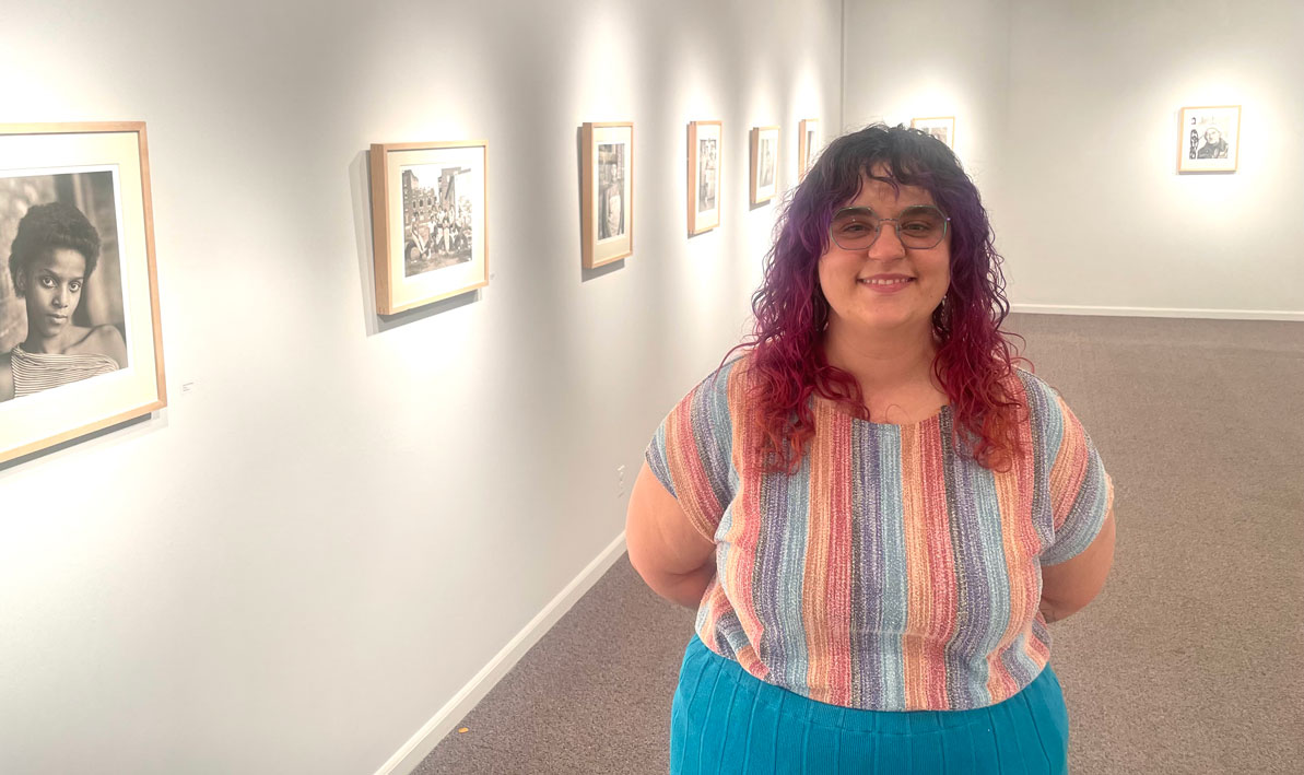 Director Rachel Rushing in the Taber Art Gallery at HCC