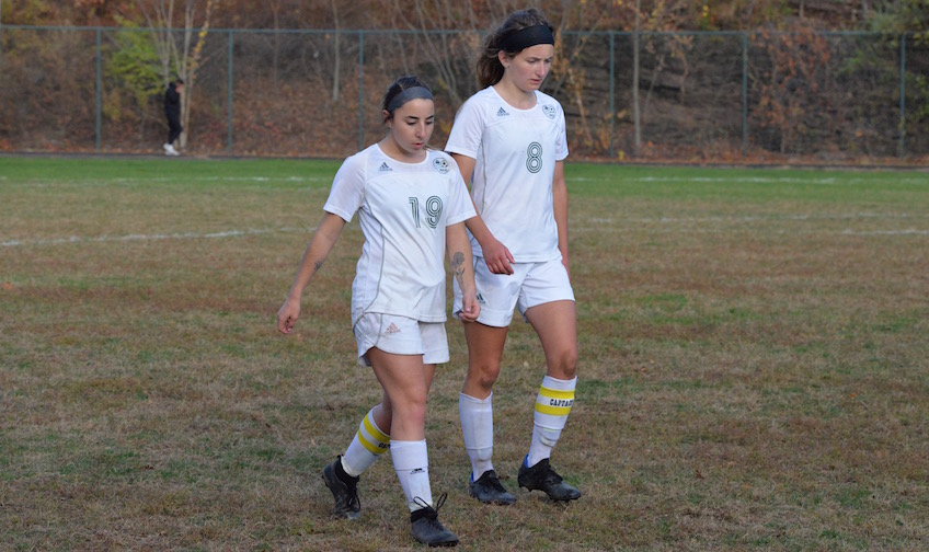 Women's socce 2019 captains Petlock & Little 