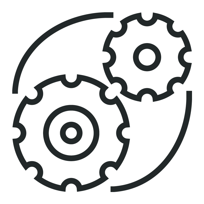 Graphic of two gears