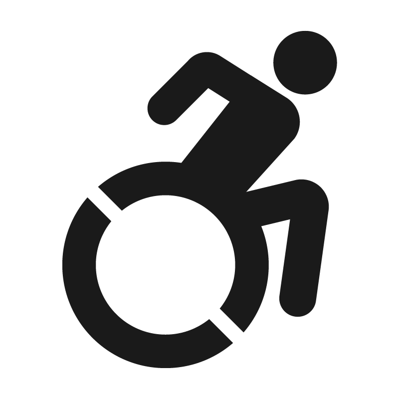 Graphic of a person in a wheelchair