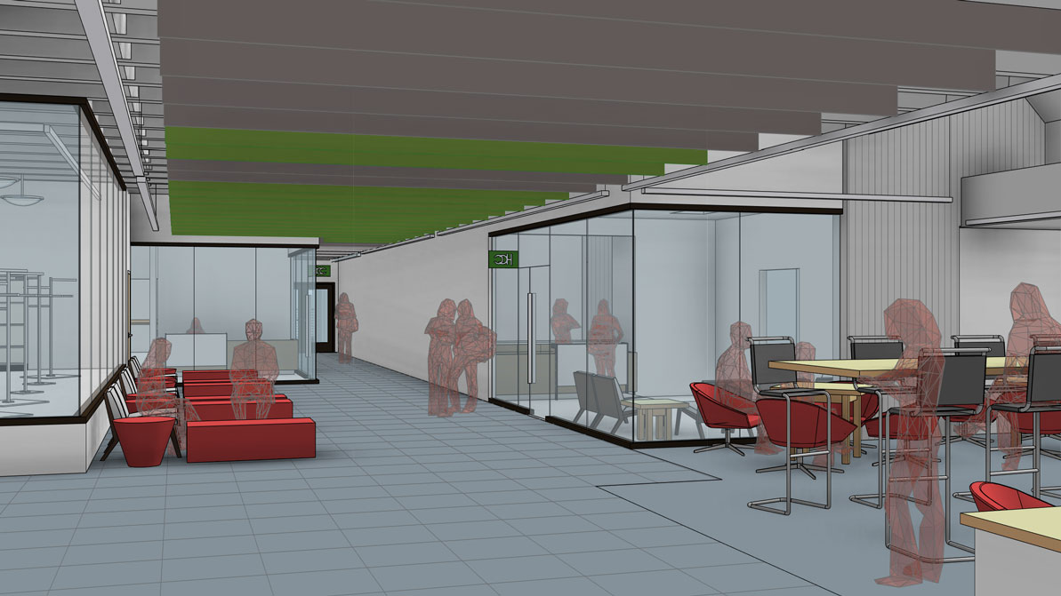 An architect's rendering of the new Student Engagement area