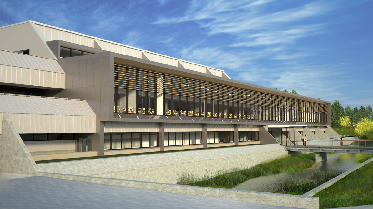 An architect's rendering of the renovated HCC Campus Center