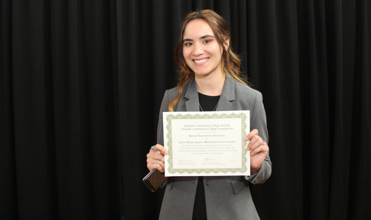 Early Childhood Education major Kiara Nazario-Cartagena of Holyoke is one of the recipients of the Excellence in Education award for 2019-2020.