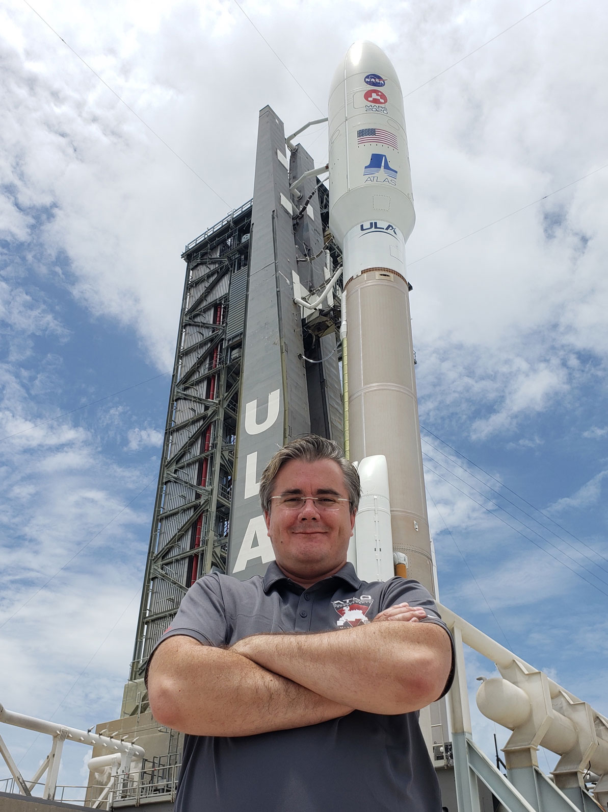 Dave Gruel at Cape Canaveral, day before the Perseverance Launch