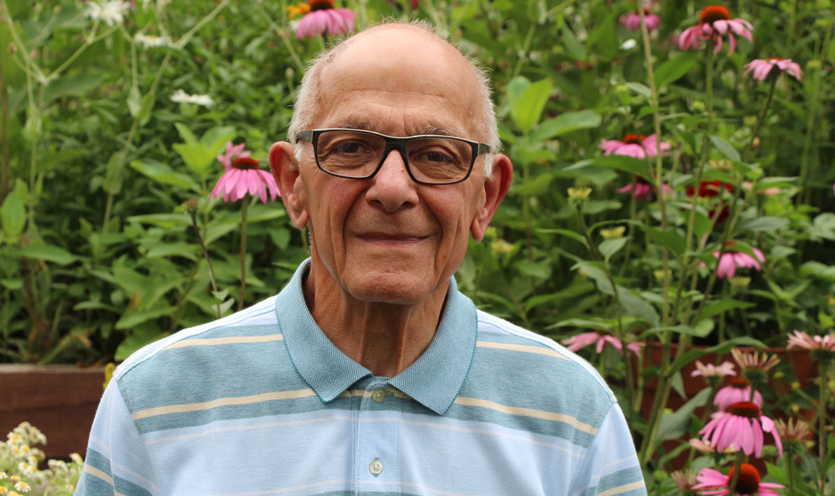 Photo of Jim Izatt in his garden