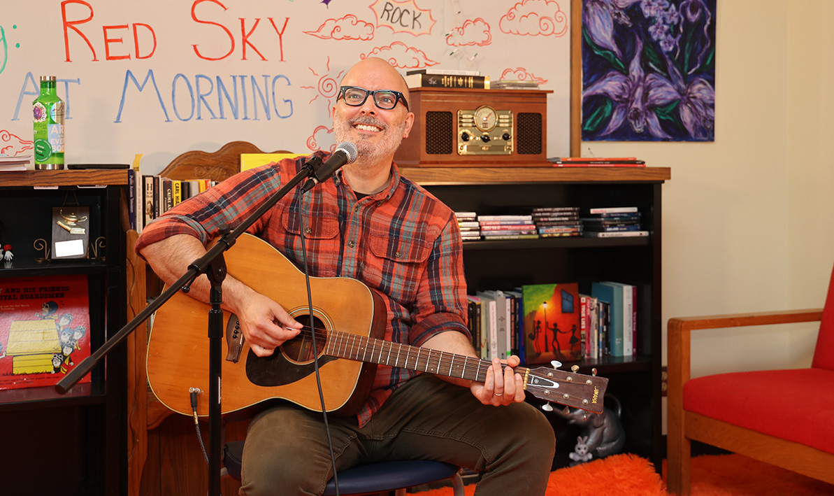 Ben Ostiguy performs for the WCCH video series "Live from Studio B"