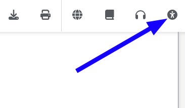 Image of accessibility support tool link